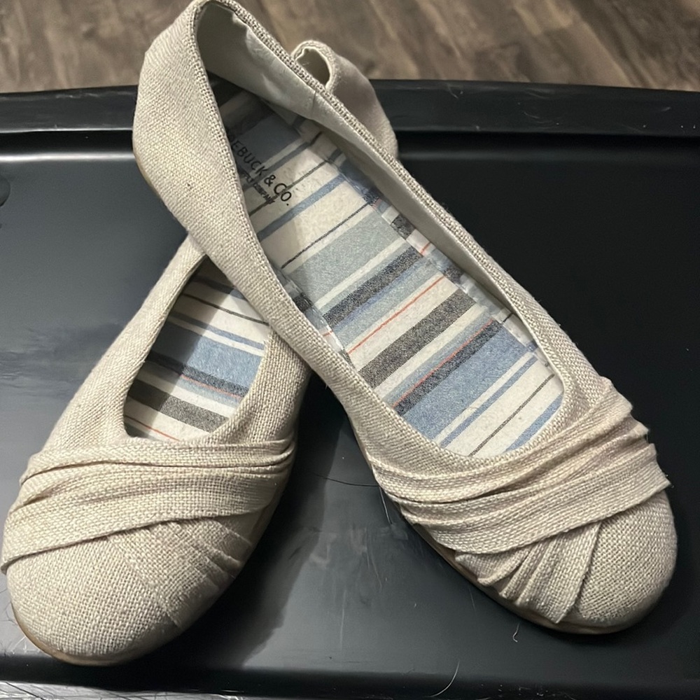 Roebuck and co flats sz 8 canvas and denim